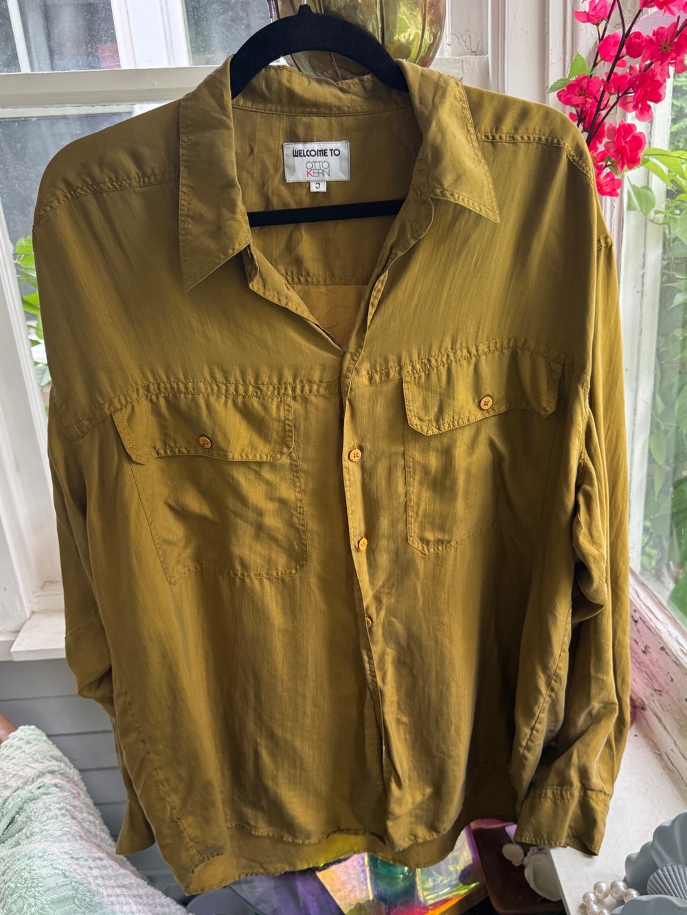 90s Bronze Silk Shirt